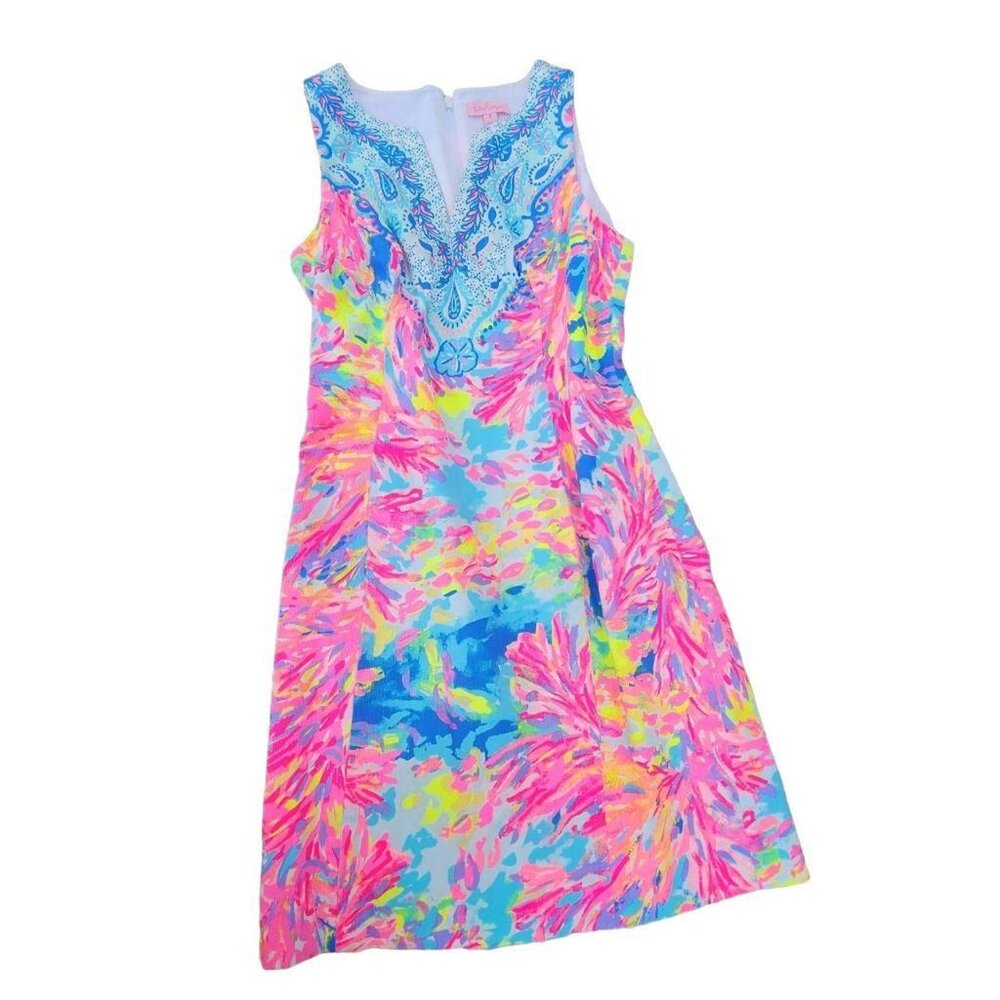 Lilly Pulitzer Sleeveless Shift Dress – Size 4 – EUC Palm Beach Coral